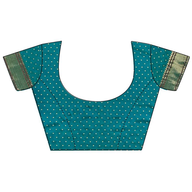 teal soft lichi silk blend butti meenakari work paithani saree