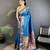 blue soft lichi silk blend butti meenakari work paithani saree