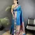 blue soft lichi silk blend butti meenakari work paithani saree