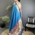 blue soft lichi silk blend butti meenakari work paithani saree