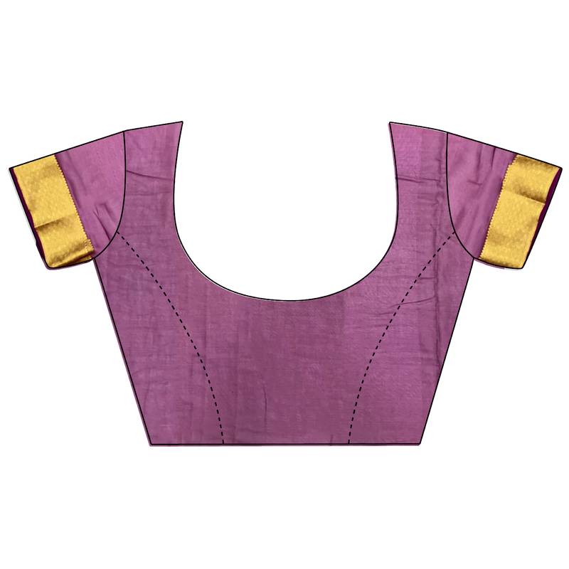 elora purple organza silk blend polka dot zari weaving banarasi saree