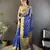 elora royal blue organza silk blend polka dot zari weaving banarasi saree