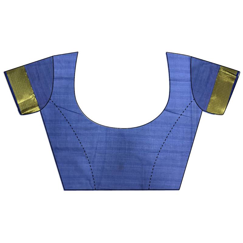 elora royal blue organza silk blend polka dot zari weaving banarasi saree