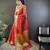 elora red organza silk blend polka dot zari weaving banarasi saree