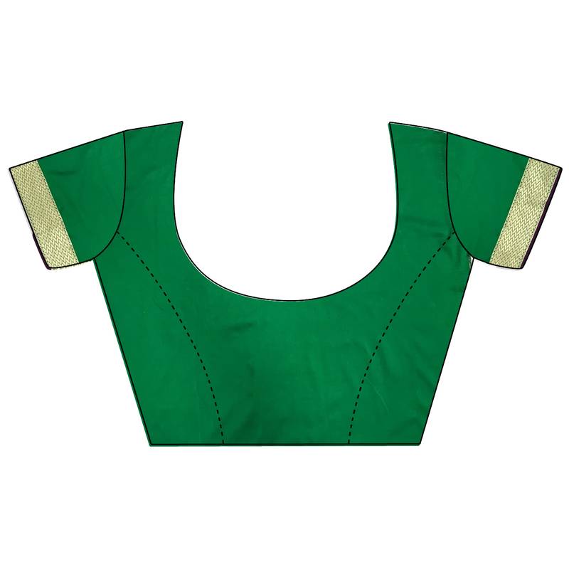 elora purple & green soft silk blend zari woven butti banarasi saree