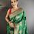 elora bottle green soft silk blend zari woven butti banarasi saree