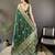 green soft lichi silk blend elephant & floral motifs minakari work banarasi saree