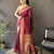 maroon soft lichi silk blend jacquard butti zari weaving paithani saree