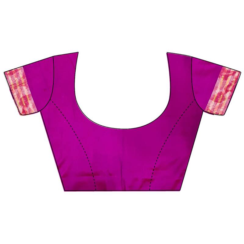 rani pink soft lichi silk blend jacquard butti zari weaving paithani saree