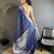 navy blue soft silk blend checked zari woven kanjivaram saree