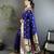 royal blue soft silk blend peacock & floral zari motifs kanchipuram saree