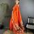 orange soft silk blend peacock & floral zari motifs kanchipuram saree