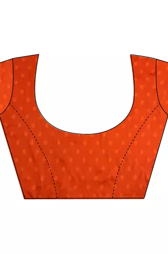 orange soft silk blend peacock & floral zari motifs kanchipuram saree