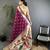 wine soft silk blend peacock & floral zari motifs kanchipuram saree