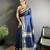navy blue raw silk blend zari woven ghicha art saree