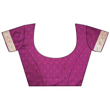 wine soft silk blend peacock & floral zari motifs kanchipuram saree 5