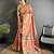 peach raw silk blend zari woven ghicha art saree