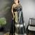 black raw silk blend zari woven ghicha art saree