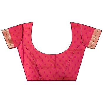 pink soft silk blend peacock & floral zari motifs kanchipuram saree 5