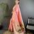 light pink soft silk blend peacock & floral zari motifs kanchipuram saree