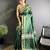 green raw silk blend zari woven ghicha art saree