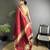 red raw silk blend zari woven ghicha art saree