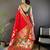 red soft silk blend zari woven floral motifs paithani saree