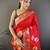red soft silk blend zari woven floral motifs paithani saree
