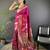 dark pink soft silk blend zari woven floral motifs paithani saree