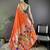 orange soft silk blend zari woven floral motifs paithani saree