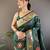 green soft silk blend zari woven floral motifs paithani saree