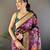 wine soft silk blend zari woven floral motifs paithani saree