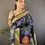 navy blue soft silk blend zari woven floral motifs paithani saree