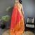 red soft silk blend geomatric zari woven patola saree