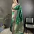 green lichi silk blend jacquard zari woven motifs banarasi saree