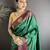 green soft silk blend small butti jacquard zari weaving banarasi saree