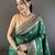 green lichi silk blend jacquard zari woven motifs banarasi saree