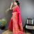 coral pink soft silk blend geomatric zari woven patola saree