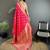 coral pink soft silk blend geomatric zari woven patola saree