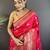 coral pink soft silk blend geomatric zari woven patola saree