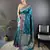 teal blue lichi silk blend jacquard zari woven motifs banarasi saree