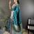 teal blue lichi silk blend jacquard zari woven motifs banarasi saree