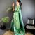 bottle green soft silk blend zari butti motifs patola saree