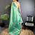 bottle green soft silk blend zari butti motifs patola saree