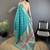 turquoise blue soft silk blend geomatric zari woven patola saree
