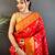 red soft silk blend zari butti motifs patola saree