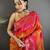 orange & pink soft silk blend geomatric zari woven patola saree