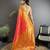 pastel orange soft silk blend geomatric zari woven patola saree