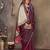 maroon satin silk blend floral & botanical motifs zari woven banarasi saree