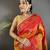 yellow & red soft silk blend geomatric zari woven patola saree